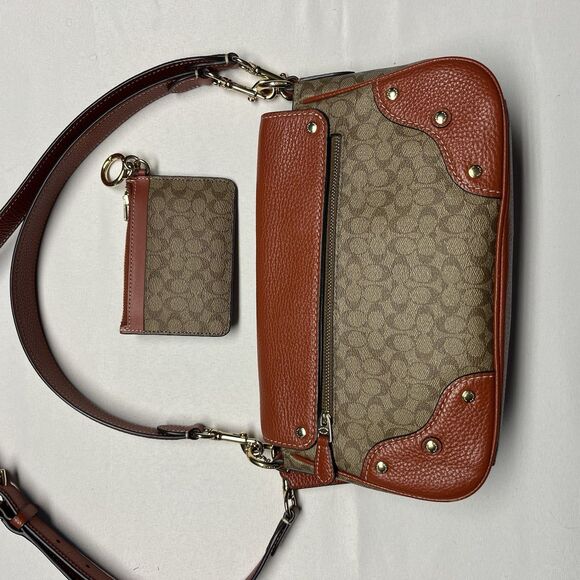 COACH MILLIE Shoulder Bag Colorblock Signature Canvas with Wallet - Picture 9 of 12
